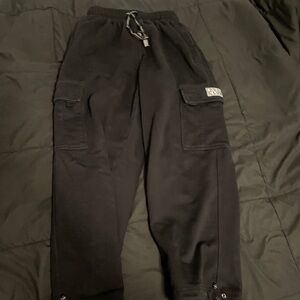 Large proclub cargo sweatpants black